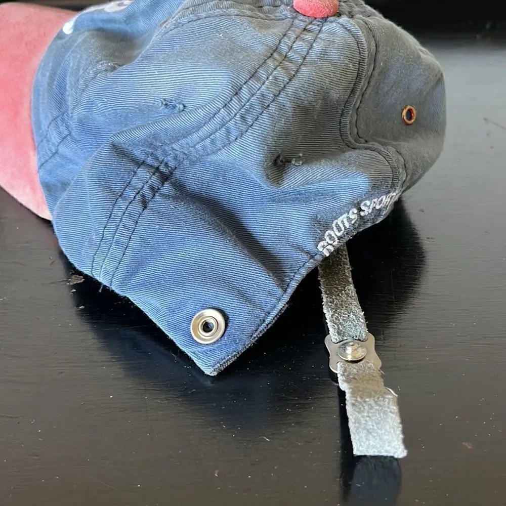 Vintage roots sporting goods leather strap ball cap